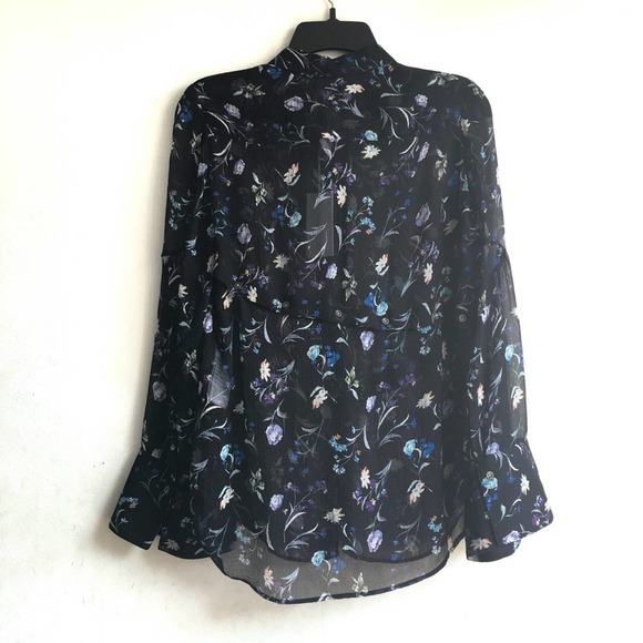 3.1 PHILLIP LIM Floral Silk Chiffon Shirt Top - Picture 7 of 10